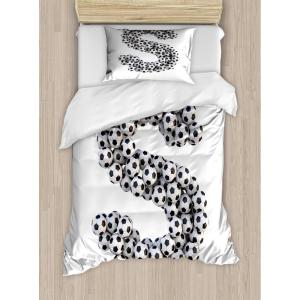 Ambesonne Christmas Duvet Cover Set, Watercolor Christmas Theme Fir Trees Abstract Silhouettes Illustration, Decorative 3 Piece Bedding Set with 2 Pillow Shams, Queen Size, Green Seafoam(White and Black)