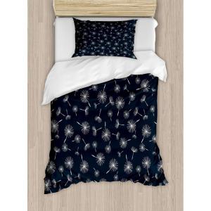 Ambesonne Christmas Duvet Cover Set, Watercolor Christmas Theme Fir Trees Abstract Silhouettes Illustration, Decorative 3 Piece Bedding Set with 2 Pillow Shams, Queen Size, Green Seafoam(White Indigo)