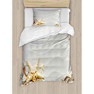 Ambesonne Christmas Duvet Cover Set, Watercolor Christmas Theme Fir Trees Abstract Silhouettes Illustration, Decorative 3 Piece Bedding Set with 2 Pillow Shams, Queen Size, Green Seafoam(White Coral)