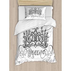 Ambesonne Christmas Duvet Cover Set, Watercolor Christmas Theme Fir Trees Abstract Silhouettes Illustration, Decorative 3 Piece Bedding Set with 2 Pillow Shams, Queen Size, Green Seafoam(White Charcoal)