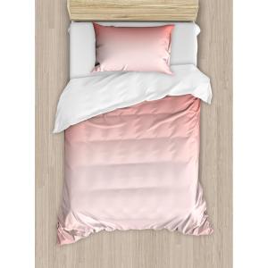 Ambesonne Christmas Duvet Cover Set, Watercolor Christmas Theme Fir Trees Abstract Silhouettes Illustration, Decorative 3 Piece Bedding Set with 2 Pillow Shams, Queen Size, Green Seafoam(Coral Rose)