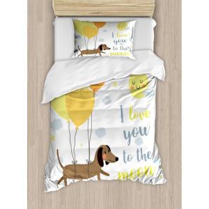 Ambesonne Christmas Duvet Cover Set, Watercolor Christmas Theme Fir Trees Abstract Silhouettes Illustration, Decorative 3 Piece Bedding Set with 2 Pillow Shams, Queen Size, Green Seafoam(Blue Grey Yellow Cocoa)