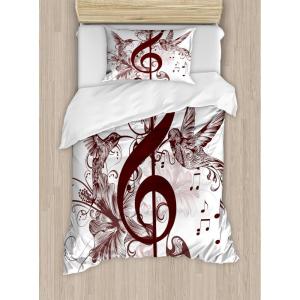 Ambesonne Christmas Duvet Cover Set, Watercolor Christmas Theme Fir Trees Abstract Silhouettes Illustration, Decorative 3 Piece Bedding Set with 2 Pillow Shams, Queen Size, Green Seafoam(Chesnut White)