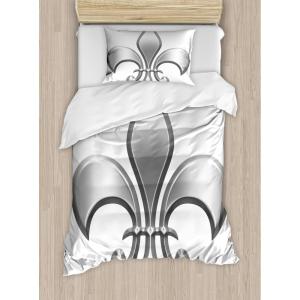 Ambesonne Christmas Duvet Cover Set, Watercolor Christmas Theme Fir Trees Abstract Silhouettes Illustration, Decorative 3 Piece Bedding Set with 2 Pillow Shams, Queen Size, Green Seafoam(White Silver)