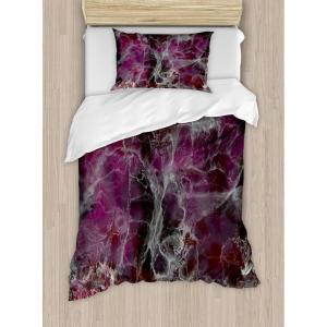 Ambesonne Christmas Duvet Cover Set, Watercolor Christmas Theme Fir Trees Abstract Silhouettes Illustration, Decorative 3 Piece Bedding Set with 2 Pillow Shams, Queen Size, Green Seafoam(Charcoal Grey Magenta)