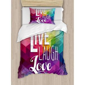 Ambesonne Christmas Duvet Cover Set, Watercolor Christmas Theme Fir Trees Abstract Silhouettes Illustration, Decorative 3 Piece Bedding Set with 2 Pillow Shams, Queen Size, Green Seafoam(Magenta Teal)