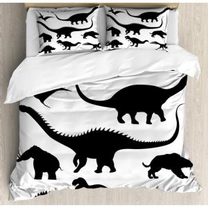 Ambesonne Christmas Duvet Cover Set, Watercolor Christmas Theme Fir Trees Abstract Silhouettes Illustration, Decorative 3 Piece Bedding Set with 2 Pillow Shams, Queen Size, Green Seafoam(Black Off White)