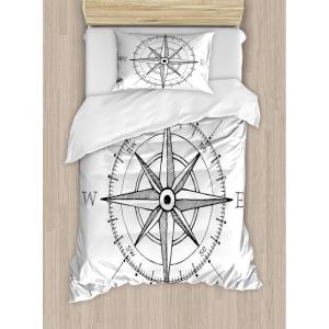 Ambesonne Christmas Duvet Cover Set, Watercolor Christmas Theme Fir Trees Abstract Silhouettes Illustration, Decorative 3 Piece Bedding Set with 2 Pillow Shams, Queen Size, Green Seafoam(Off White)