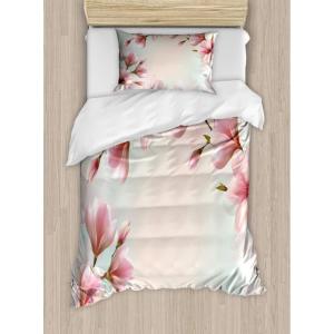 Ambesonne Christmas Duvet Cover Set, Xmas Baubles on Snow with Snowflakes Ice Holiday Humanitarian Artwork Illustration, Decorative 3 Piece Bedding Set with 2 Pillow Shams, Queen Size, White Red(Coral Pink)