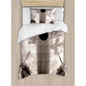 Ambesonne Christmas Duvet Cover Set, Xmas Baubles on Snow with Snowflakes Ice Holiday Humanitarian Artwork Illustration, Decorative 3 Piece Bedding Set with 2 Pillow Shams, Queen Size, White Red(Sepia White)