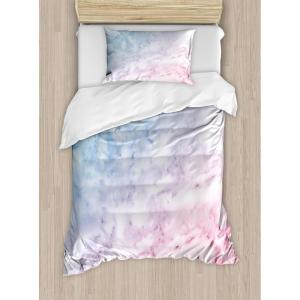 Ambesonne Christmas Duvet Cover Set, Xmas Baubles on Snow with Snowflakes Ice Holiday Humanitarian Artwork Illustration, Decorative 3 Piece Bedding Set with 2 Pillow Shams, Queen Size, White Red(Blue Pink)