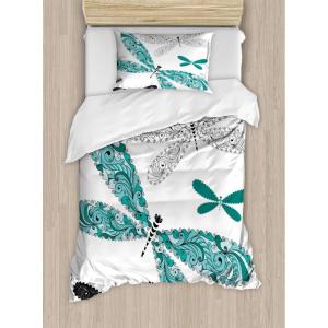 Ambesonne Christmas Duvet Cover Set, Xmas Baubles on Snow with Snowflakes Ice Holiday Humanitarian Artwork Illustration, Decorative 3 Piece Bedding Set with 2 Pillow Shams, Queen Size, White Red(Teal Turquoise Black)