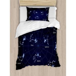 Ambesonne Christmas Duvet Cover Set, Xmas Baubles on Snow with Snowflakes Ice Holiday Humanitarian Artwork Illustration, Decorative 3 Piece Bedding Set with 2 Pillow Shams, Queen Size, White Red(Blue and White)