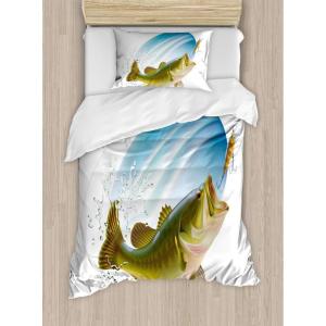 Ambesonne Christmas Duvet Cover Set, Xmas Baubles on Snow with Snowflakes Ice Holiday Humanitarian Artwork Illustration, Decorative 3 Piece Bedding Set with 2 Pillow Shams, Queen Size, White Red(Khaki)