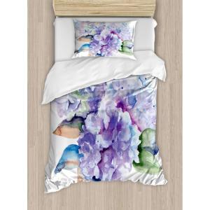Ambesonne Christmas Duvet Cover Set, Xmas Baubles on Snow with Snowflakes Ice Holiday Humanitarian Artwork Illustration, Decorative 3 Piece Bedding Set with 2 Pillow Shams, Queen Size, White Red(Lilac)