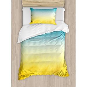 Ambesonne Christmas Duvet Cover Set, Xmas Baubles on Snow with Snowflakes Ice Holiday Humanitarian Artwork Illustration, Decorative 3 Piece Bedding Set with 2 Pillow Shams, Queen Size, White Red(Sky Blue Yellow)