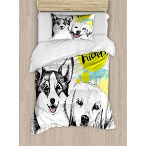 Ambesonne Christmas Duvet Cover Set, Xmas Baubles on Snow with Snowflakes Ice Holiday Humanitarian Artwork Illustration, Decorative 3 Piece Bedding Set with 2 Pillow Shams, Queen Size, White Red(Black Lime)