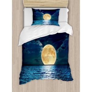 Ambesonne Christmas Duvet Cover Set, Xmas Baubles on Snow with Snowflakes Ice Holiday Humanitarian Artwork Illustration, Decorative 3 Piece Bedding Set with 2 Pillow Shams, Queen Size, White Red(Yellow Navy)