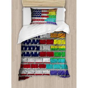 Ambesonne Christmas Duvet Cover Set, Xmas Baubles on Snow with Snowflakes Ice Holiday Humanitarian Artwork Illustration, Decorative 3 Piece Bedding Set with 2 Pillow Shams, Queen Size, White Red(Blue Ruby)