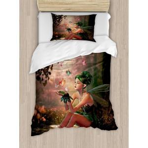 Ambesonne Christmas Duvet Cover Set, Xmas Baubles on Snow with Snowflakes Ice Holiday Humanitarian Artwork Illustration, Decorative 3 Piece Bedding Set with 2 Pillow Shams, Queen Size, White Red(Green Salmon)