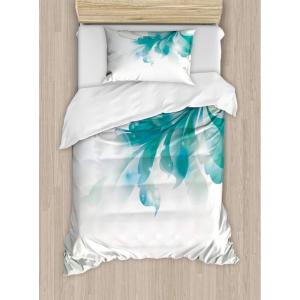Ambesonne Christmas Duvet Cover Set, Xmas Baubles on Snow with Snowflakes Ice Holiday Humanitarian Artwork Illustration, Decorative 3 Piece Bedding Set with 2 Pillow Shams, Queen Size, White Red(Pale Blue and White)