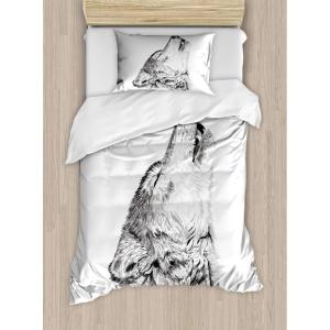 Ambesonne Christmas Duvet Cover Set, Xmas Baubles on Snow with Snowflakes Ice Holiday Humanitarian Artwork Illustration, Decorative 3 Piece Bedding Set with 2 Pillow Shams, Queen Size, White Red(Pale Charcoal Black)