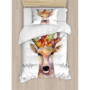 Ambesonne Christmas Duvet Cover Set, Xmas Baubles on Snow with Snowflakes Ice Holiday Humanitarian Artwork Illustration, Decorative 3 Piece Bedding Set with 2 Pillow Shams, Queen Size, White Red(White Orange)