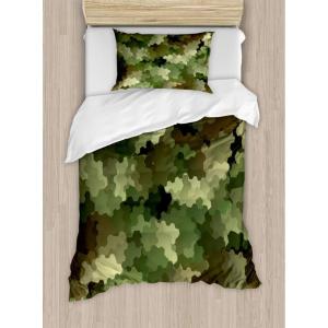 Ambesonne Christmas Duvet Cover Set, Xmas Baubles on Snow with Snowflakes Ice Holiday Humanitarian Artwork Illustration, Decorative 3 Piece Bedding Set with 2 Pillow Shams, Queen Size, White Red(Pale Green Brown Green)