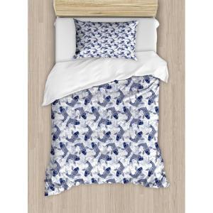 Ambesonne Christmas Duvet Cover Set, Xmas Baubles on Snow with Snowflakes Ice Holiday Humanitarian Artwork Illustration, Decorative 3 Piece Bedding Set with 2 Pillow Shams, Queen Size, White Red(Dark Blue White)