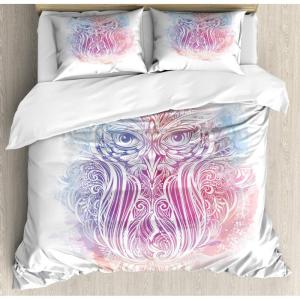 Ambesonne Christmas Duvet Cover Set, Xmas Baubles on Snow with Snowflakes Ice Holiday Humanitarian Artwork Illustration, Decorative 3 Piece Bedding Set with 2 Pillow Shams, Queen Size, White Red(Blue Peach)