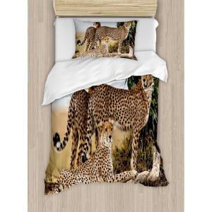 Ambesonne Christmas Duvet Cover Set, Xmas Baubles on Snow with Snowflakes Ice Holiday Humanitarian Artwork Illustration, Decorative 3 Piece Bedding Set with 2 Pillow Shams, Queen Size, White Red(Black Tan)