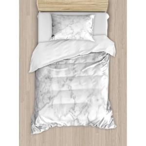 Ambesonne Christmas Duvet Cover Set, Xmas Baubles on Snow with Snowflakes Ice Holiday Humanitarian Artwork Illustration, Decorative 3 Piece Bedding Set with 2 Pillow Shams, Queen Size, White Red(Pale Grey Dust)