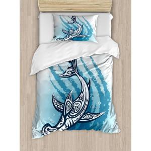 Ambesonne Christmas Duvet Cover Set, Xmas Baubles on Snow with Snowflakes Ice Holiday Humanitarian Artwork Illustration, Decorative 3 Piece Bedding Set with 2 Pillow Shams, Queen Size, White Red(Indigo White)