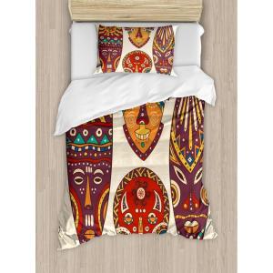 Ambesonne Christmas Duvet Cover Set, Xmas Baubles on Snow with Snowflakes Ice Holiday Humanitarian Artwork Illustration, Decorative 3 Piece Bedding Set with 2 Pillow Shams, Queen Size, White Red(Cream Brown)