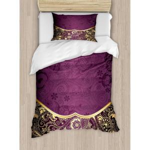 Ambesonne Christmas Duvet Cover Set, Xmas Baubles on Snow with Snowflakes Ice Holiday Humanitarian Artwork Illustration, Decorative 3 Piece Bedding Set with 2 Pillow Shams, Queen Size, White Red(Fuchsia Pale Yellow Plum)