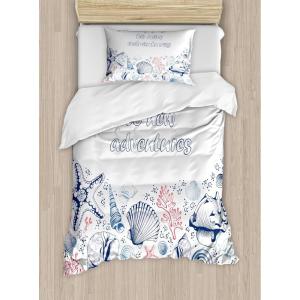 Ambesonne Christmas Duvet Cover Set, Xmas Baubles on Snow with Snowflakes Ice Holiday Humanitarian Artwork Illustration, Decorative 3 Piece Bedding Set with 2 Pillow Shams, Queen Size, White Red(Navy Scarlet)