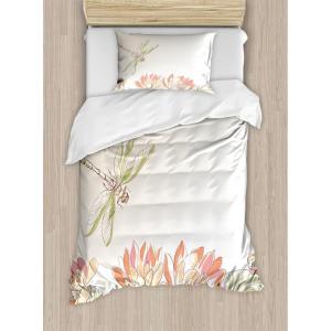 Ambesonne Christmas Duvet Cover Set, Xmas Baubles on Snow with Snowflakes Ice Holiday Humanitarian Artwork Illustration, Decorative 3 Piece Bedding Set with 2 Pillow Shams, Queen Size, White Red(Cream Peach Coral)