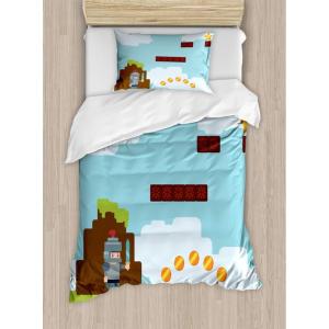 Ambesonne Christmas Duvet Cover Set, Xmas Baubles on Snow with Snowflakes Ice Holiday Humanitarian Artwork Illustration, Decorative 3 Piece Bedding Set with 2 Pillow Shams, Queen Size, White Red(Blue Green)