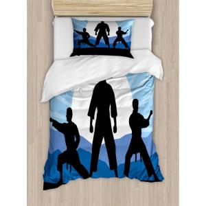 Ambesonne Christmas Duvet Cover Set, Xmas Baubles on Snow with Snowflakes Ice Holiday Humanitarian Artwork Illustration, Decorative 3 Piece Bedding Set with 2 Pillow Shams, Queen Size, White Red(Sky Blue)