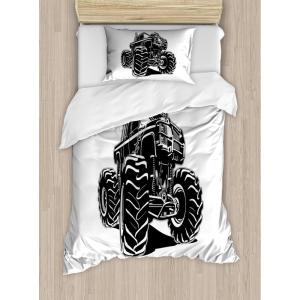 Ambesonne Christmas Duvet Cover Set, Xmas Baubles on Snow with Snowflakes Ice Holiday Humanitarian Artwork Illustration, Decorative 3 Piece Bedding Set with 2 Pillow Shams, Queen Size, White Red(Black White)