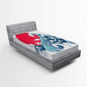 Ambesonne Christmas Fitted Sheet, Xmas Elements Candies Snowman Fir Sweets Celebration Theme, Bed Cover with All-Round Elastic Deep Pocket for Comfort, Twin XL Size, Orange White(Coral White)