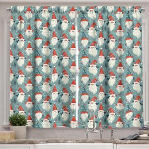 Ambesonne Christmas Kitchen Curtains, Modern Abstract Pine Trees Xmas Theme Dotted Background Print, Window Drapes 2 Panel Set Kitchen Cafe Decor, 55″ x 39″, Beige est Green and Coral(Pale Slate Blue and Vermilion)