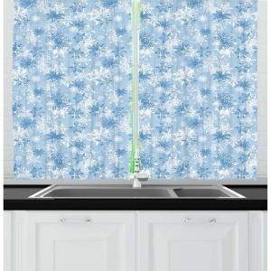 Ambesonne Christmas Kitchen Curtains, Taste of Xmas Season Frame Gingerbread Cookies and Biscuits, Window Drapes 2 Panel Set for Kitchen Cafe Decor, 55″ x 39″, Brown Green(Pale Blue White)