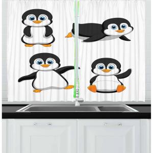 Ambesonne Christmas Kitchen Curtains, Taste of Xmas Season Frame Gingerbread Cookies and Biscuits, Window Drapes 2 Panel Set for Kitchen Cafe Decor, 55″ x 39″, Brown Green(Black Blue Orange)
