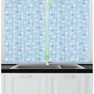 Ambesonne Christmas Kitchen Curtains, Taste of Xmas Season Frame Gingerbread Cookies and Biscuits, Window Drapes 2 Panel Set for Kitchen Cafe Decor, 55″ x 39″, Brown Green(Pale Blue Taupe White)