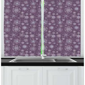 Ambesonne Christmas Kitchen Curtains, Taste of Xmas Season Frame Gingerbread Cookies and Biscuits, Window Drapes 2 Panel Set for Kitchen Cafe Decor, 55″ x 39″, Brown Green(Lavender Violet)