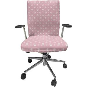 Ambesonne Christmas Office Chair Cover, Colorful Christmas Balls Different Retro Pattern Holiday Celebration, Stretchable Decorative Universal Size High Back Printed Slipcover, Blue Grey Purple Yellow(Rose White)