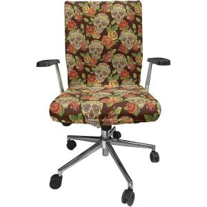 Ambesonne Christmas Office Chair Cover, Colorful Christmas Balls Different Retro Pattern Holiday Celebration, Stretchable Decorative Universal Size High Back Printed Slipcover, Blue Grey Purple Yellow(Pale Green Yellow Orange)