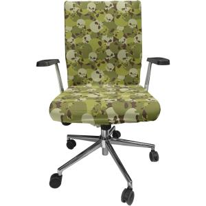 Ambesonne Christmas Office Chair Cover, Colorful Christmas Balls Different Retro Pattern Holiday Celebration, Stretchable Decorative Universal Size High Back Printed Slipcover, Blue Grey Purple Yellow(Green Beige)