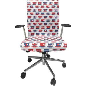 Ambesonne Christmas Office Chair Cover, Colorful Christmas Balls Different Retro Pattern Holiday Celebration, Stretchable Decorative Universal Size High Back Printed Slipcover, Blue Grey Purple Yellow(Night Blue)
